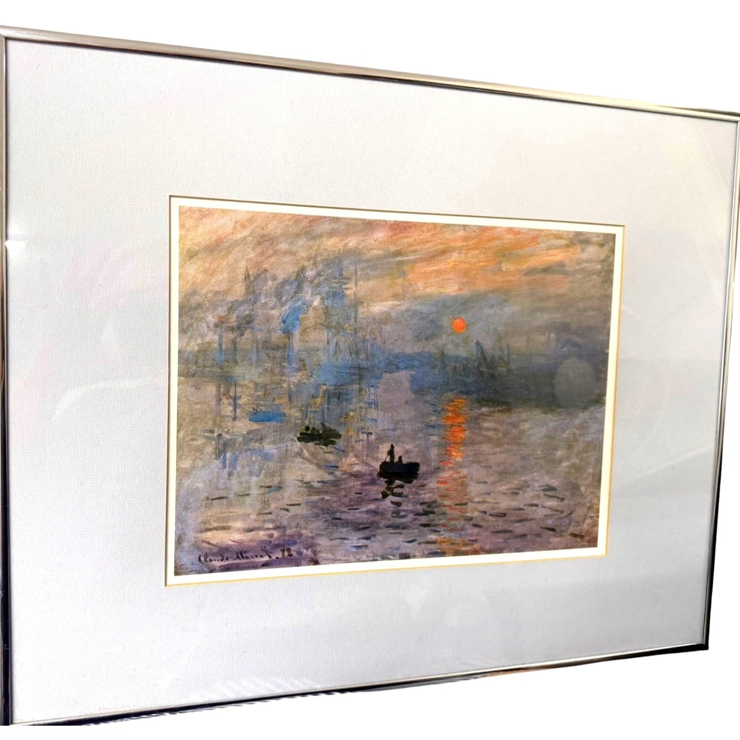 Impression, Sunrise 1872 Print By Claude Monet Signed. Framed.