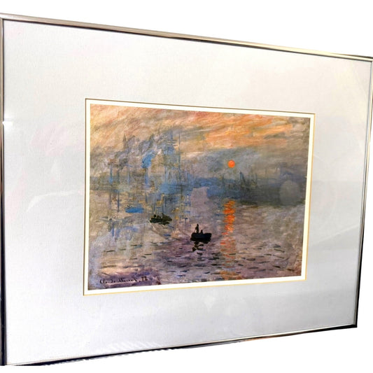 Impression, Sunrise 1872 Print By Claude Monet Signed. Framed.