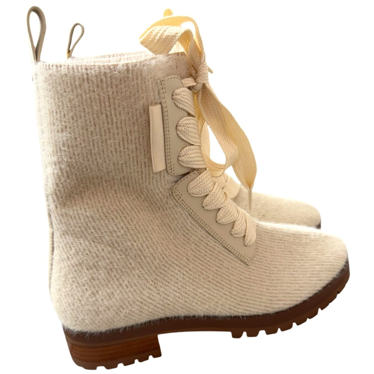 Kate Spade New York Merigue Fuzzy Combat Boots Size 6.5 NWOB