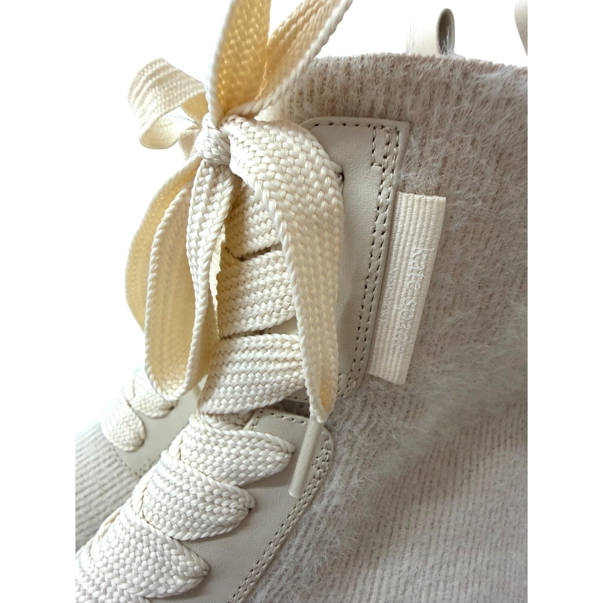 Kate Spade New York Merigue Fuzzy Combat Boots Size 6.5 NWOB