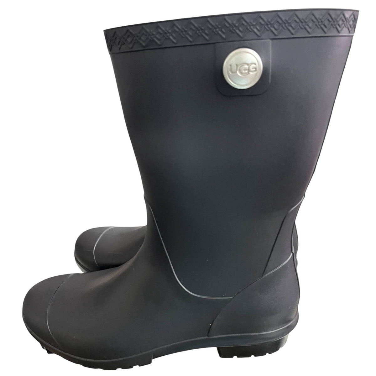 UGG Sienna Matte Black Rain Boots Women's Size 7