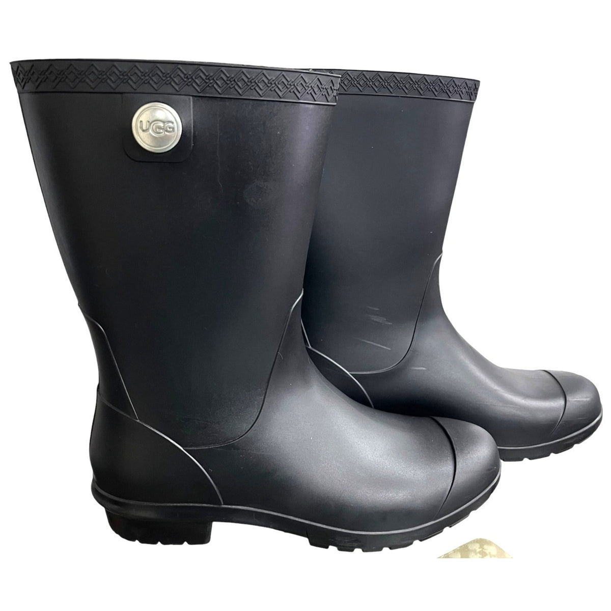 UGG Sienna Matte Black Rain Boots Women's Size 7