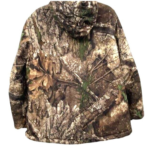Men's Realtree APX Green/Brown Camouflage Hooded Jacket 2XL Full Zip Waterproof Design