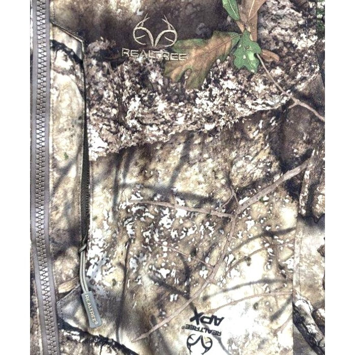 Men's Realtree APX Green/Brown Camouflage Hooded Jacket 2XL Full Zip Waterproof Design
