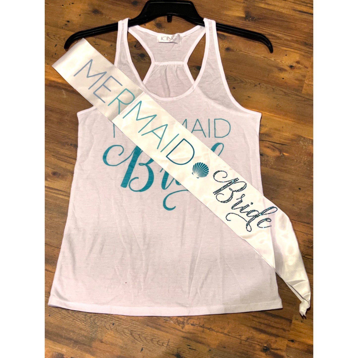 Mermaid Bridal Tank Top S/M Mermaid Bride * Mermaids* & Bride Sash Available *SOLD SEPERATELY*