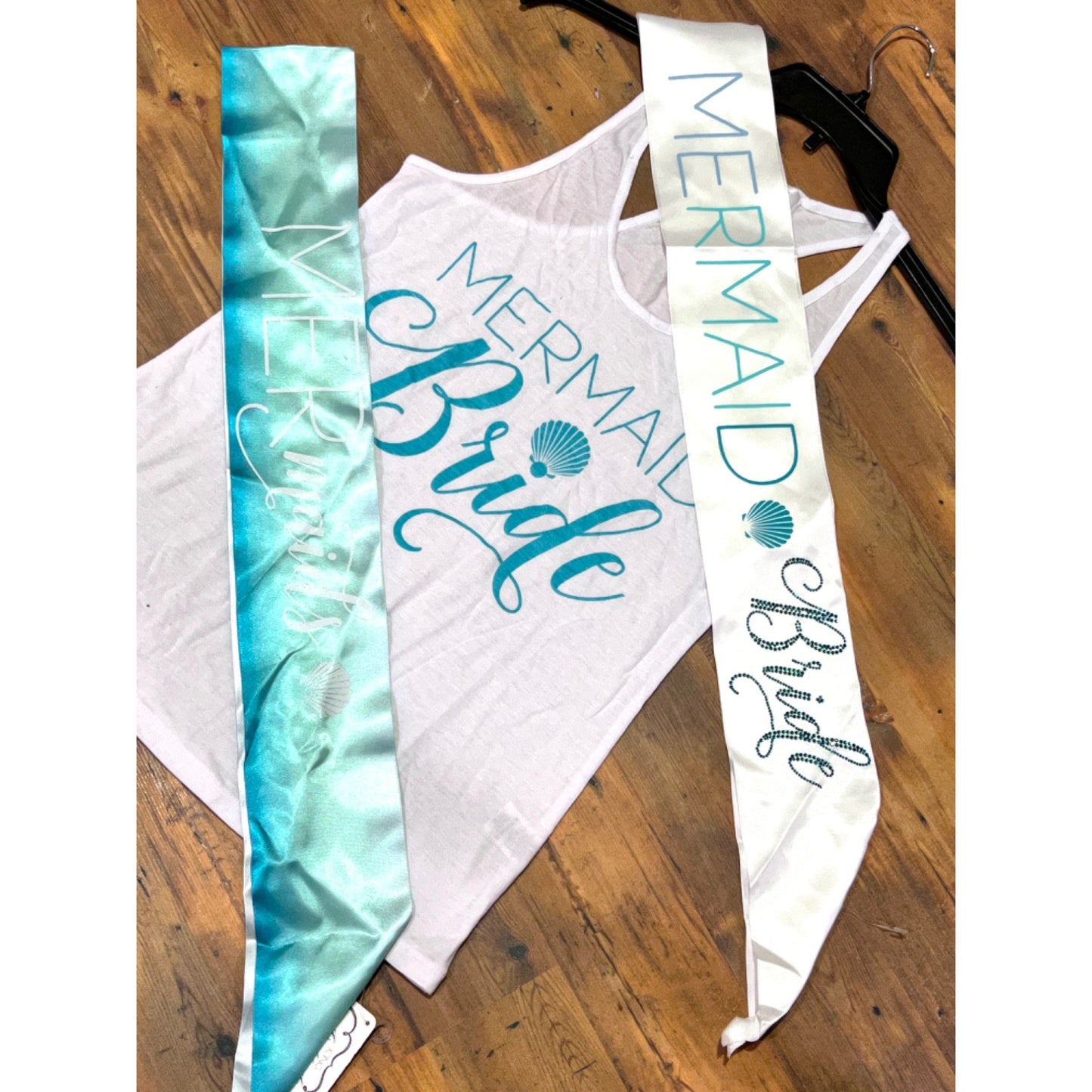 Mermaid Bridal Tank Top S/M Mermaid Bride * Mermaids* & Bride Sash Available *SOLD SEPERATELY*
