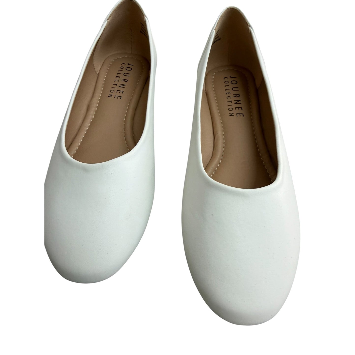 White Journee Collection Ballet Flats Size 6.5