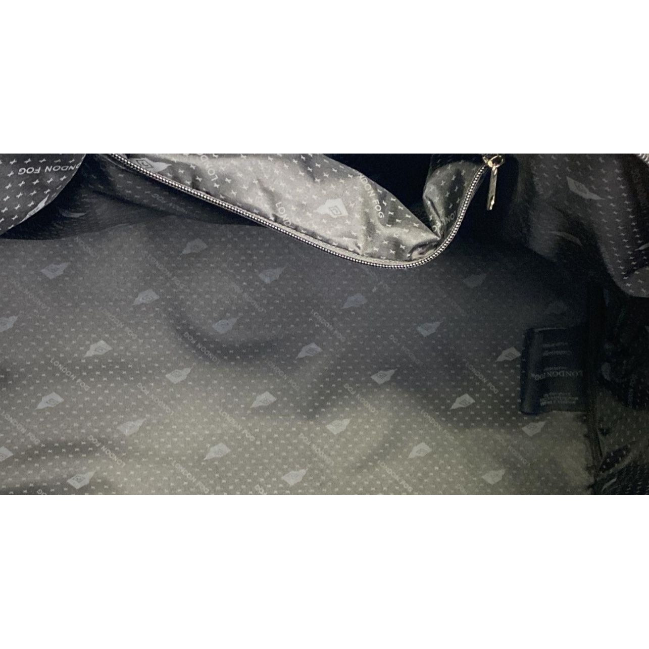 London Fog Houndstooth Weekender Travel Bag With Adjustable Shoulder Strap Durable Spacious Design