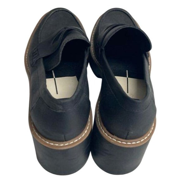 Dolce Vita Halona Black Chunky Loafers With Treaded Sole