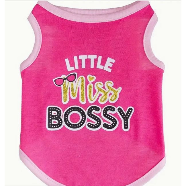 Little Miss Bossy Dog Cat Pet XXS Pink Shirt NWOT
