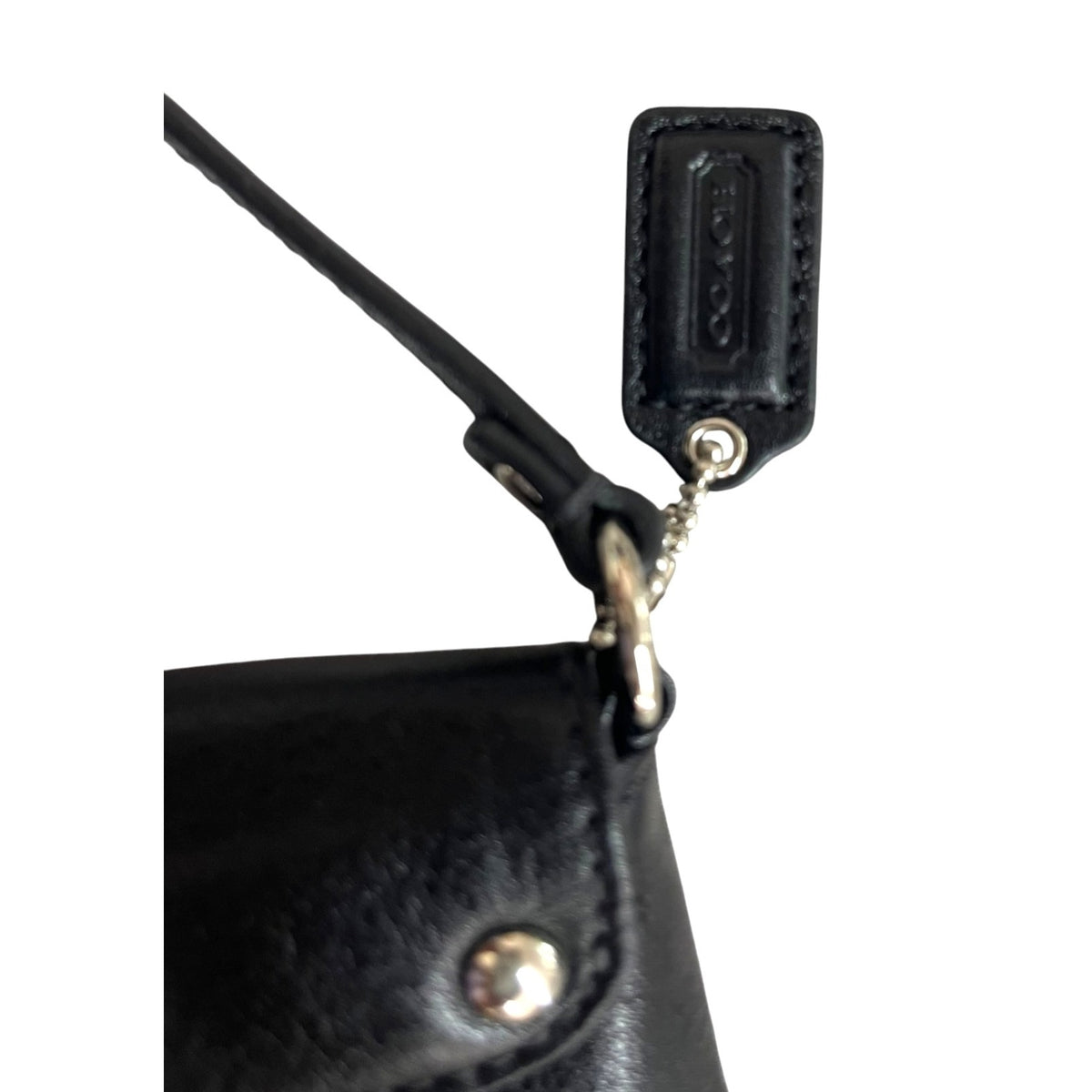 Coach Black Leather Clutch Purse With Card Holders & Removable Strap