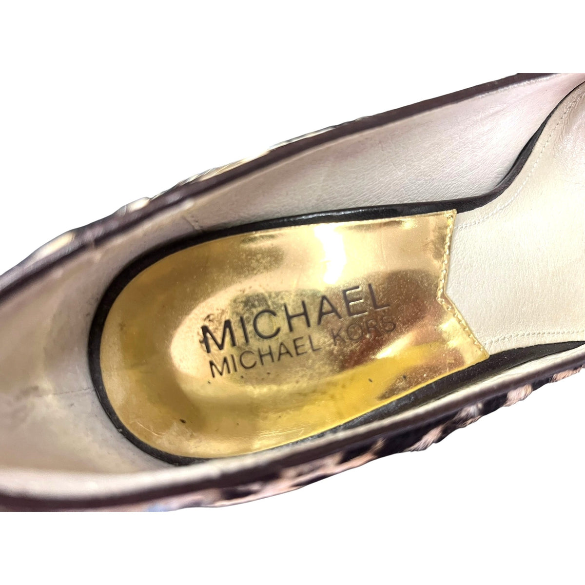MICHAEL Michael Kors MK Flex Mid Pump Leopard Print Haircalf Heels Size 7