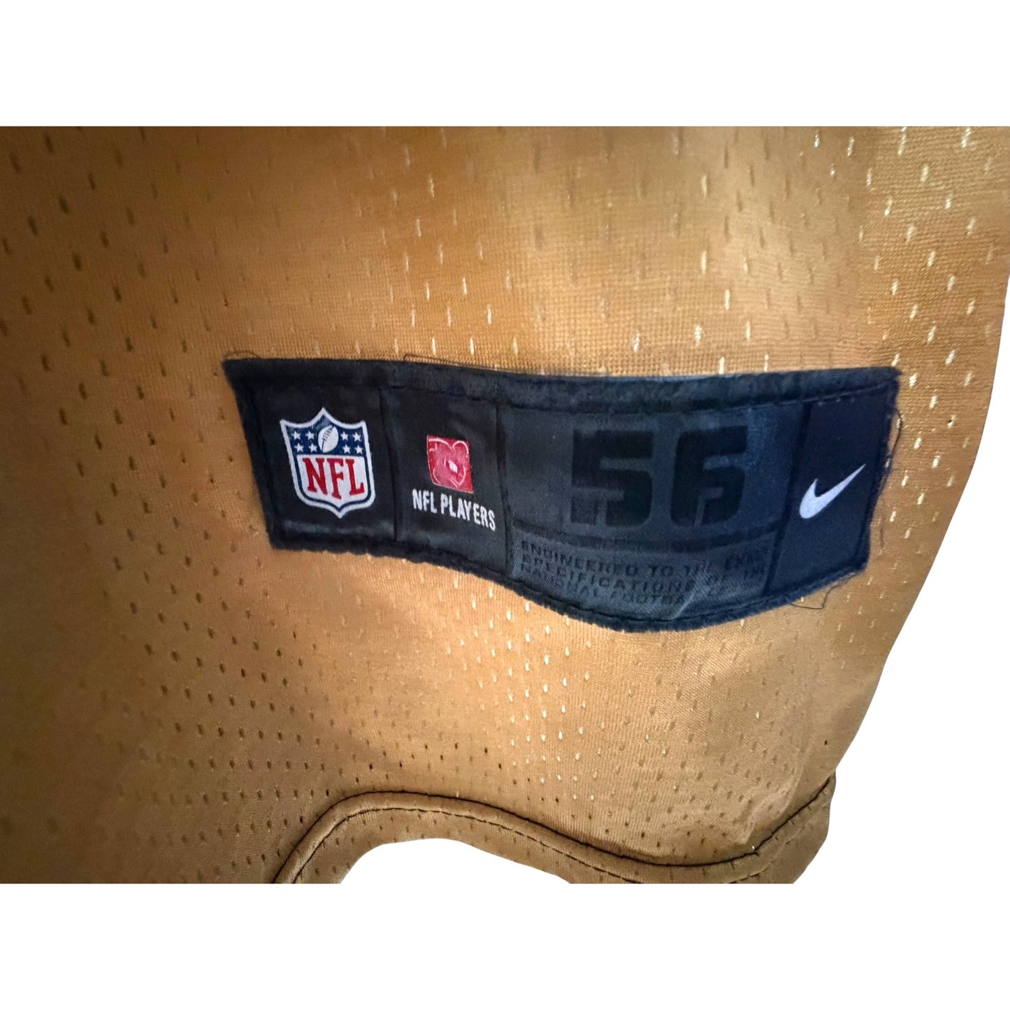 Nike NFL New Orleans Saints Drew Brees' #9 Jersey Gold & Black Size 56