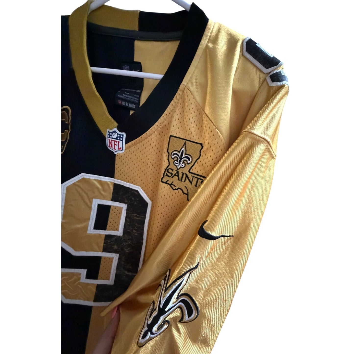 Nike NFL New Orleans Saints Drew Brees' #9 Jersey Gold & Black Size 56