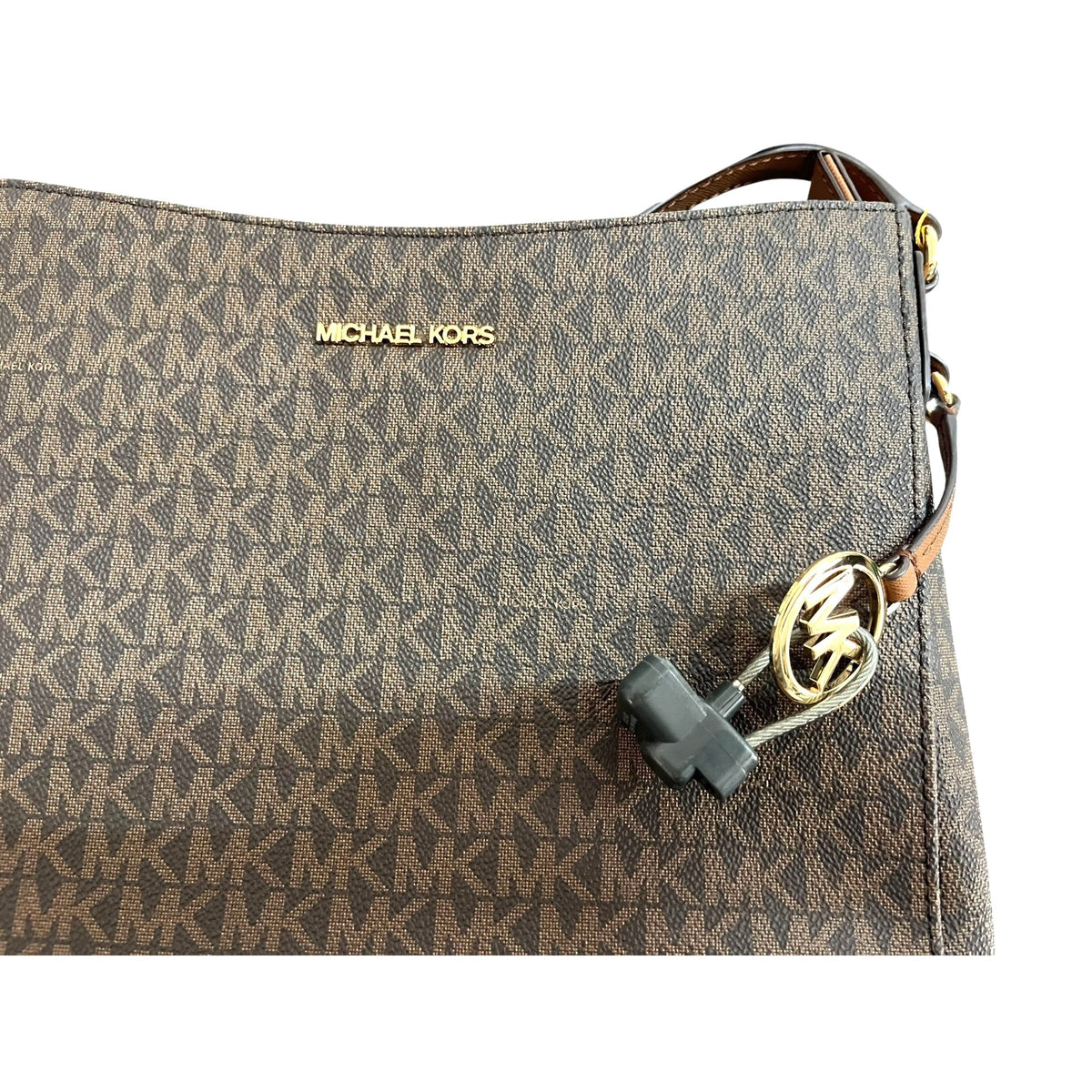 Michael Kors Brown Signature PVC Monogram Shoulder/Crossbody Bag NWT