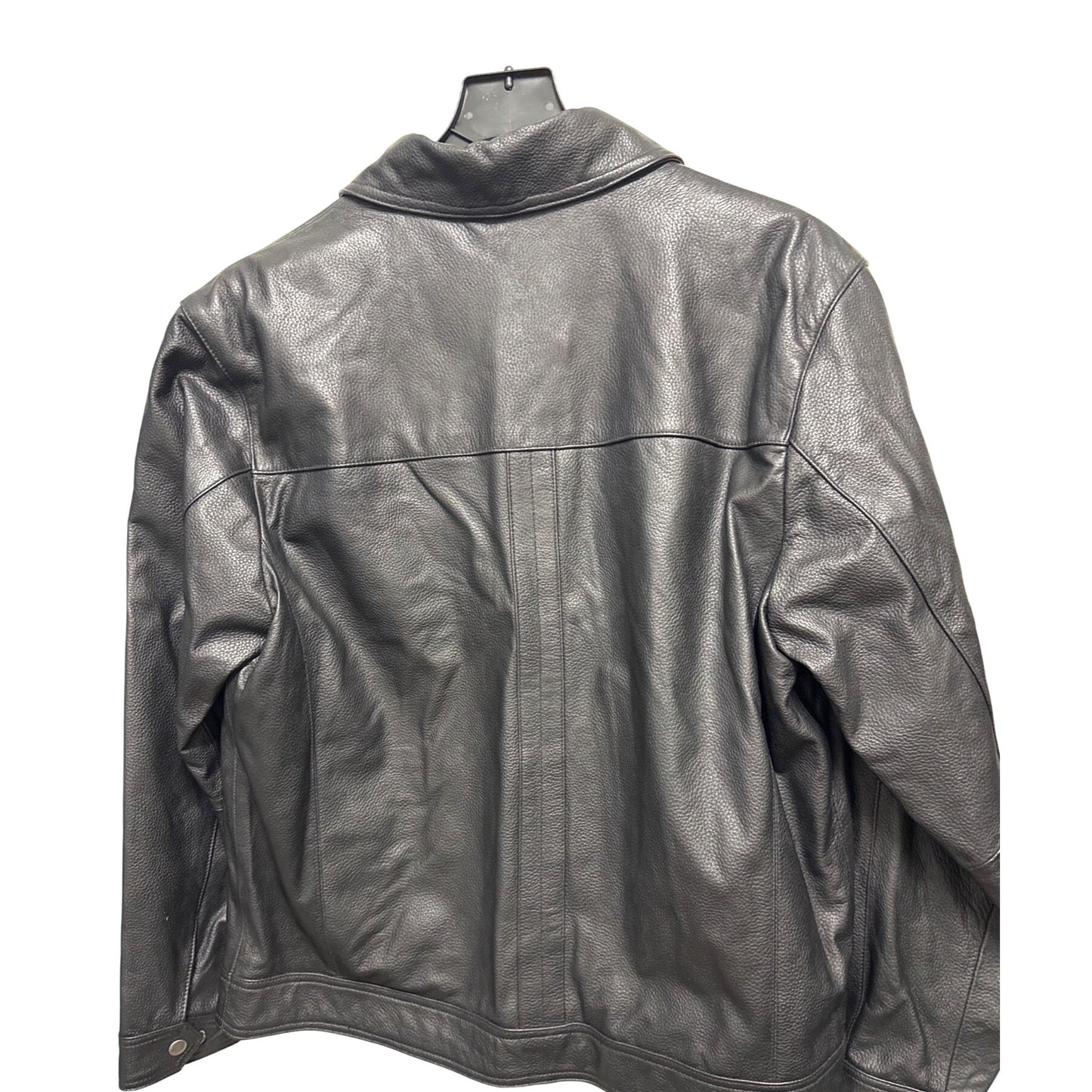 Roundtree & Yorke Men's Premium Leather Jacket Black Genuine Lambskin Size L