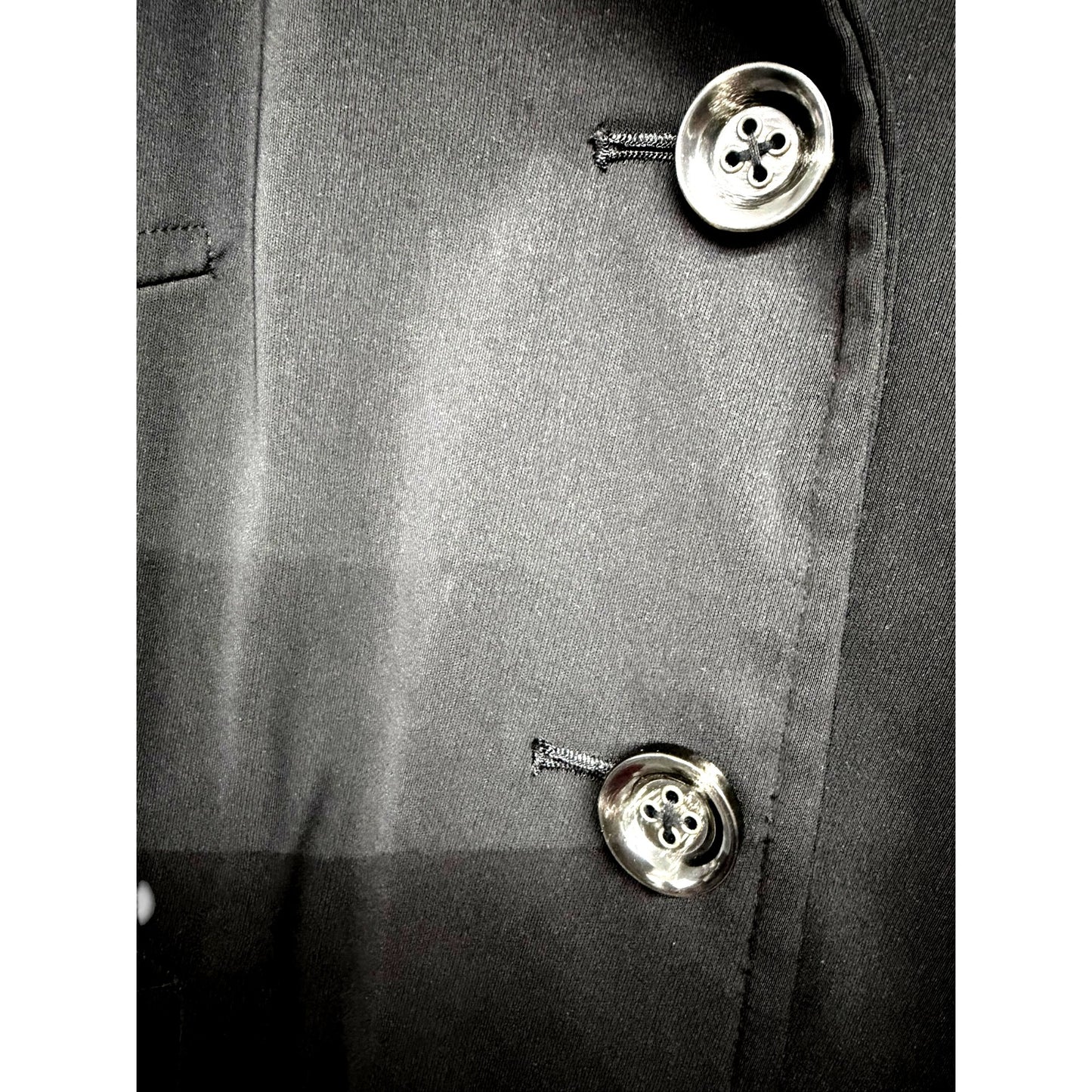 London Fog Black Trench Coat Womens L Button-Front Lightweight Polyester Lined