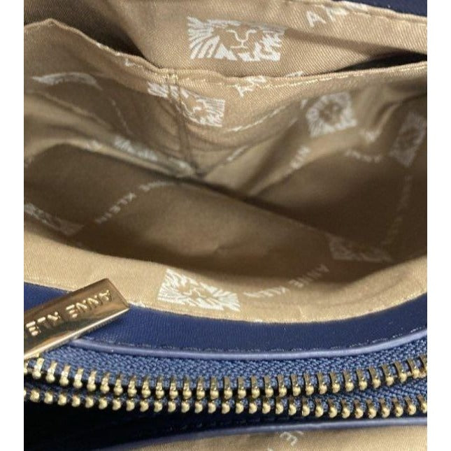Anne Klein Navy Blue Tote Bag With Crossbody Strap & Coin Pouch