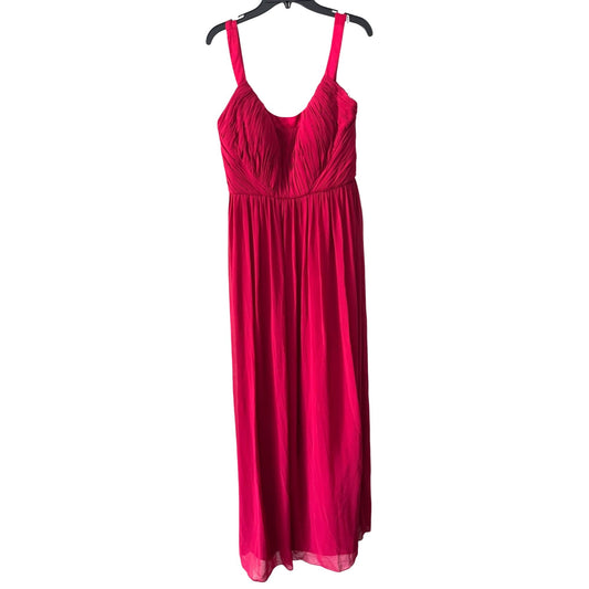 Donna Morgan Red Sleeveless Ruched Bodice Maxi Dress Size 6