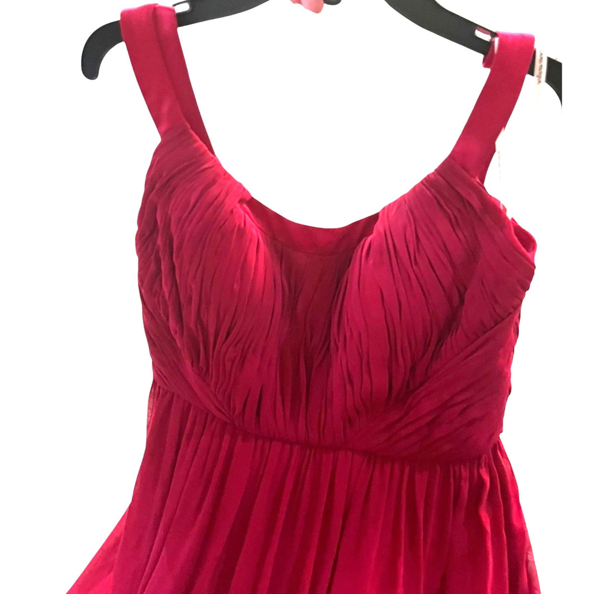 Donna Morgan Red Sleeveless Ruched Bodice Maxi Dress Size 6