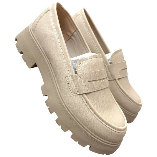 Cestfini Chunky Sole Beige Loafers For Women - Size 7.5