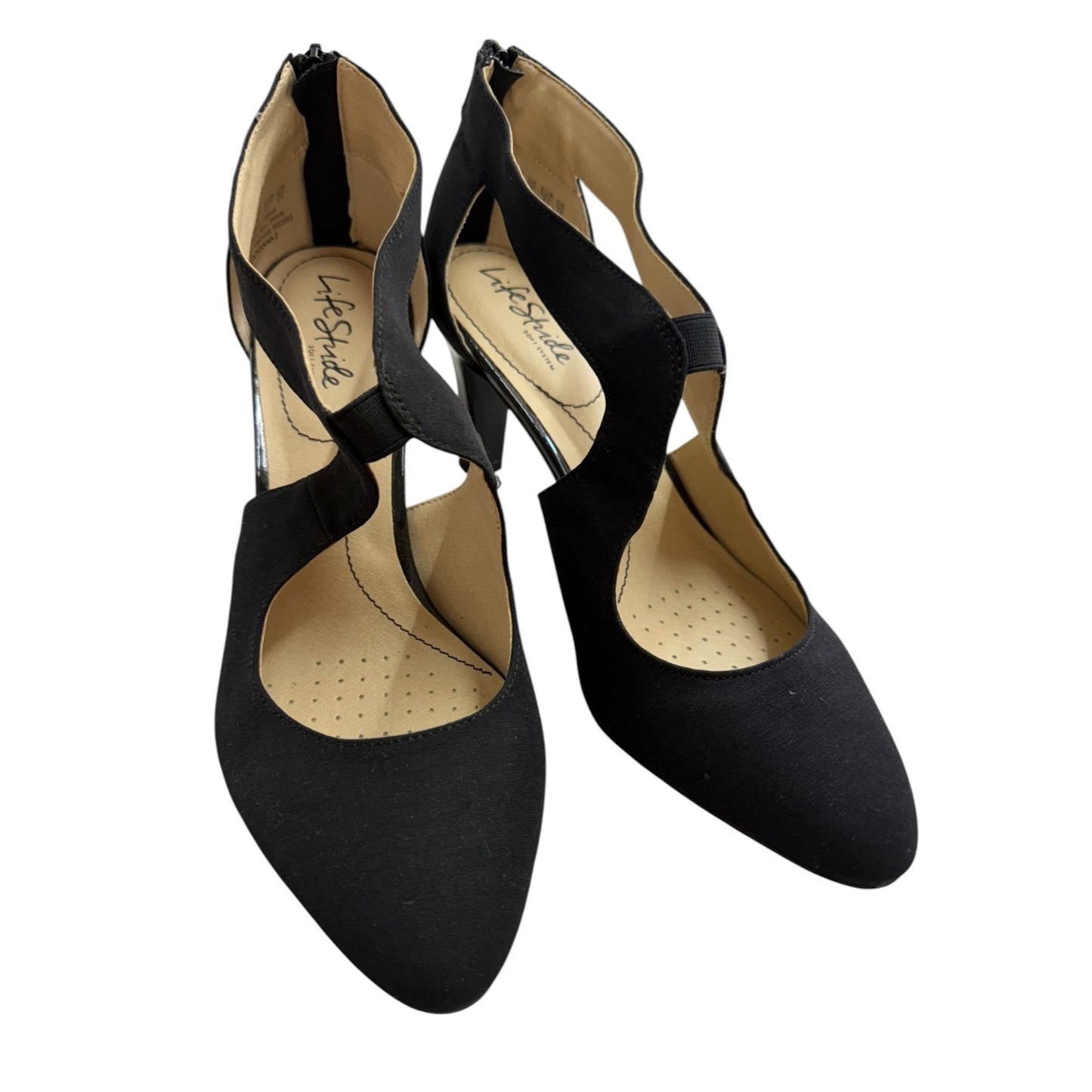 LifeStride Women's SZ 10 Black Soft System Dress Heels With Cutout Design NWOB