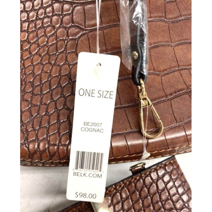 New Directions Brown Tote Bag W/ Matching Wristlet NWT