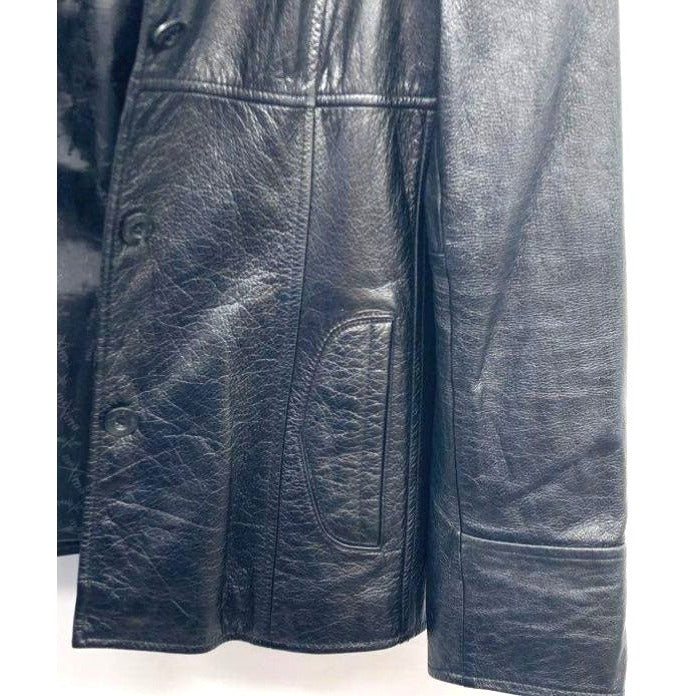 Wilsons Leather Women's Black Leather Three Button Blazer Jacket - M