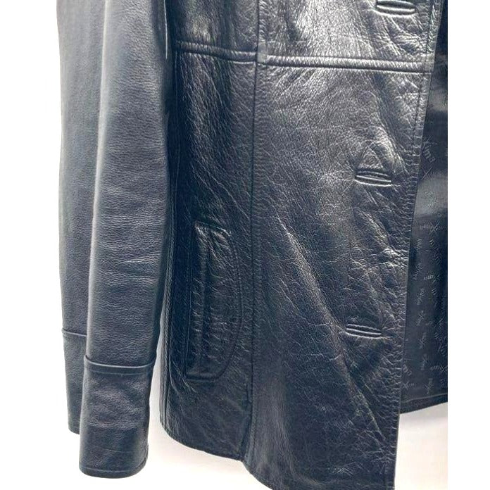 Wilsons Leather Women's Black Leather Three Button Blazer Jacket - M