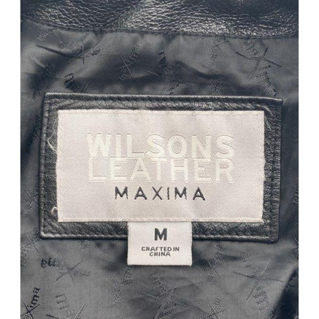 Wilsons Leather Women's Black Leather Three Button Blazer Jacket - M