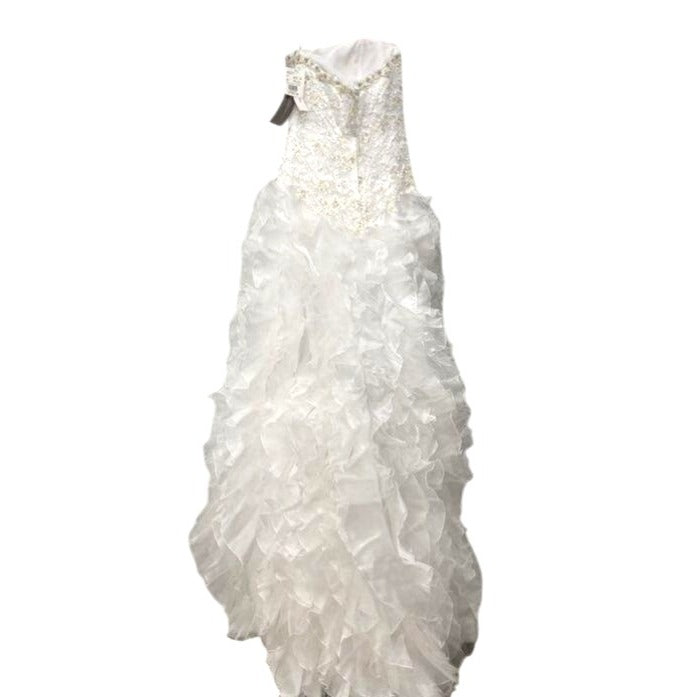 Monique Luo David's Bridal White Wedding Gown Size 8 CH515