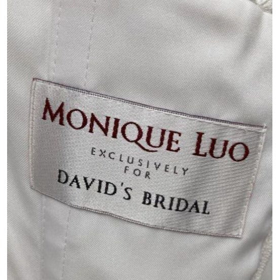 Monique Luo David's Bridal White Wedding Gown Size 8 CH515