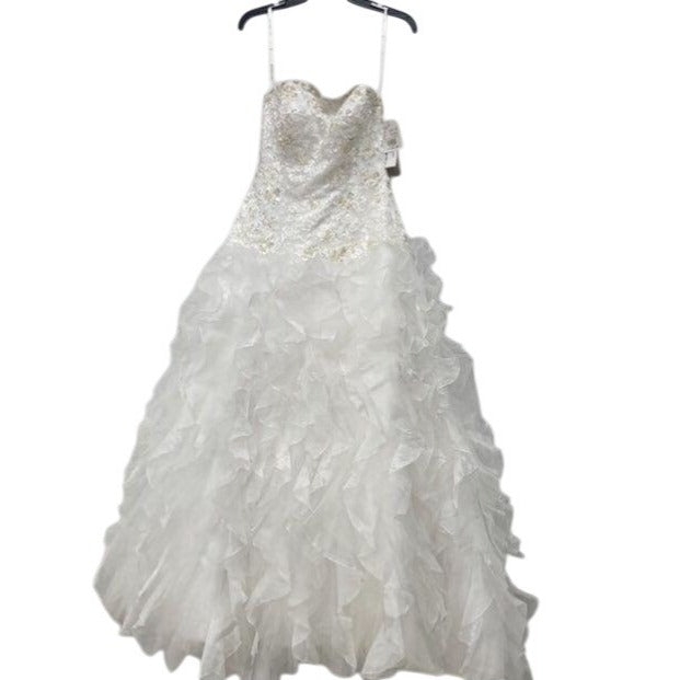 Monique Luo David's Bridal White Wedding Gown Size 8 CH515