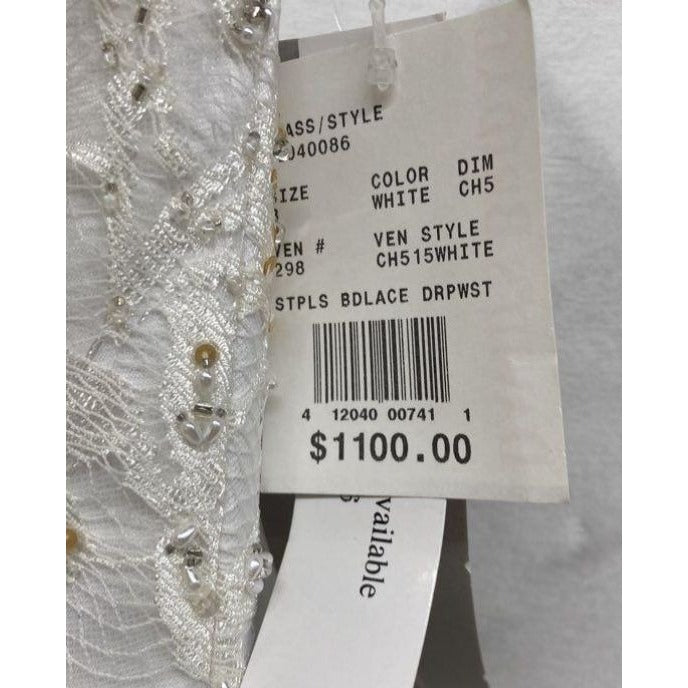 Monique Luo David's Bridal White Wedding Gown Size 8 CH515