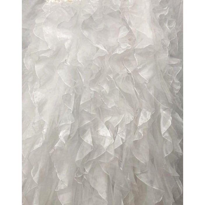 Monique Luo David's Bridal White Wedding Gown Size 8 CH515