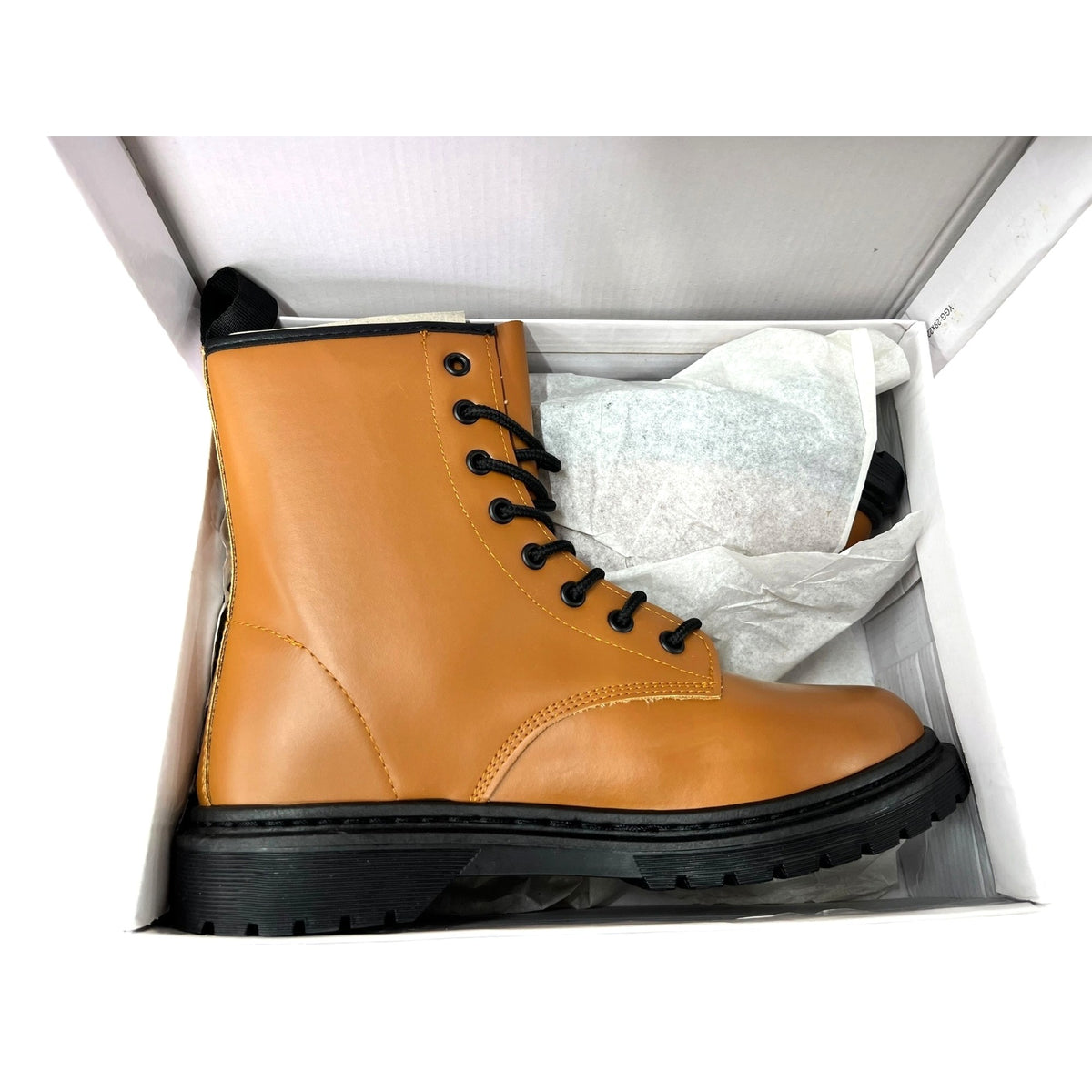 Tan Lace-Up Women's Sz 8 Combat Boots With Black Soles NWB