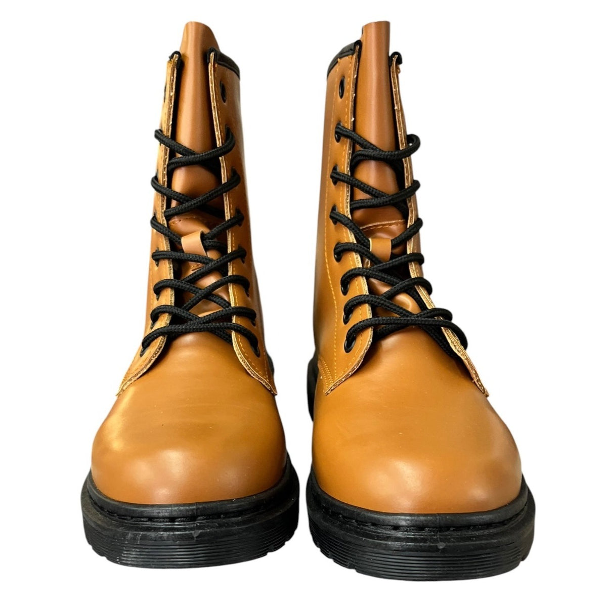 Tan Lace-Up Women's Sz 8 Combat Boots With Black Soles NWB