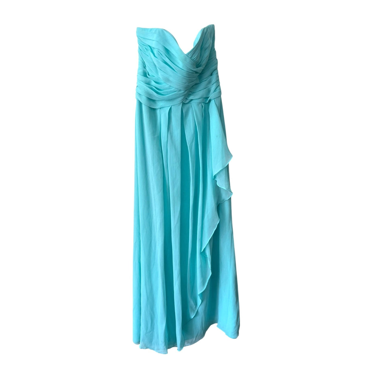 Strapless Teal Chiffon Gown By David's Bridal Size 6