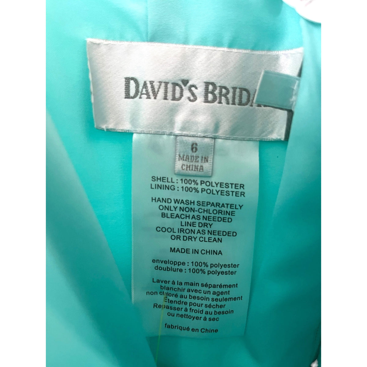 Strapless Teal Chiffon Gown By David's Bridal Size 6