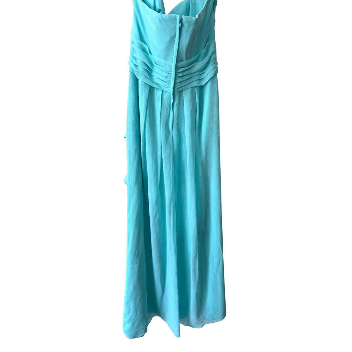 Strapless Teal Chiffon Gown By David's Bridal Size 6