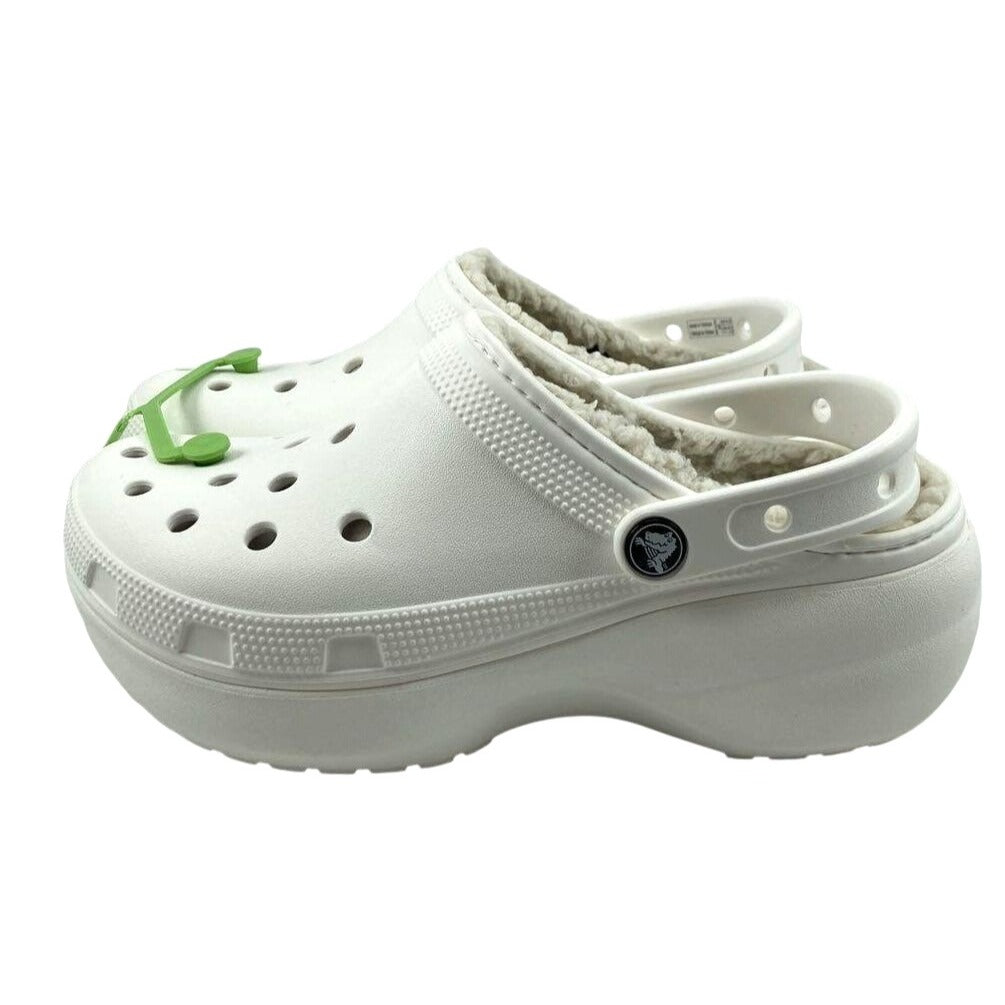Women's Crocs Classic Platform Lined Clog W8 White NWT