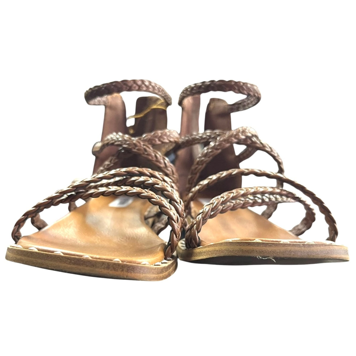 Steve Madden Tessi Brown Braided Gladiator Sandals Women's Size 8
