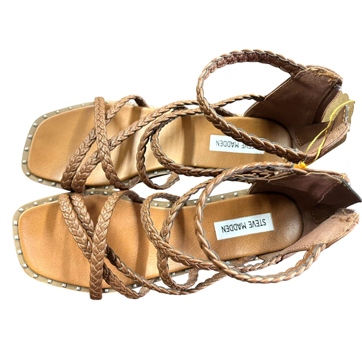 Steve Madden Tessi Brown Braided Gladiator Sandals Women's Size 8