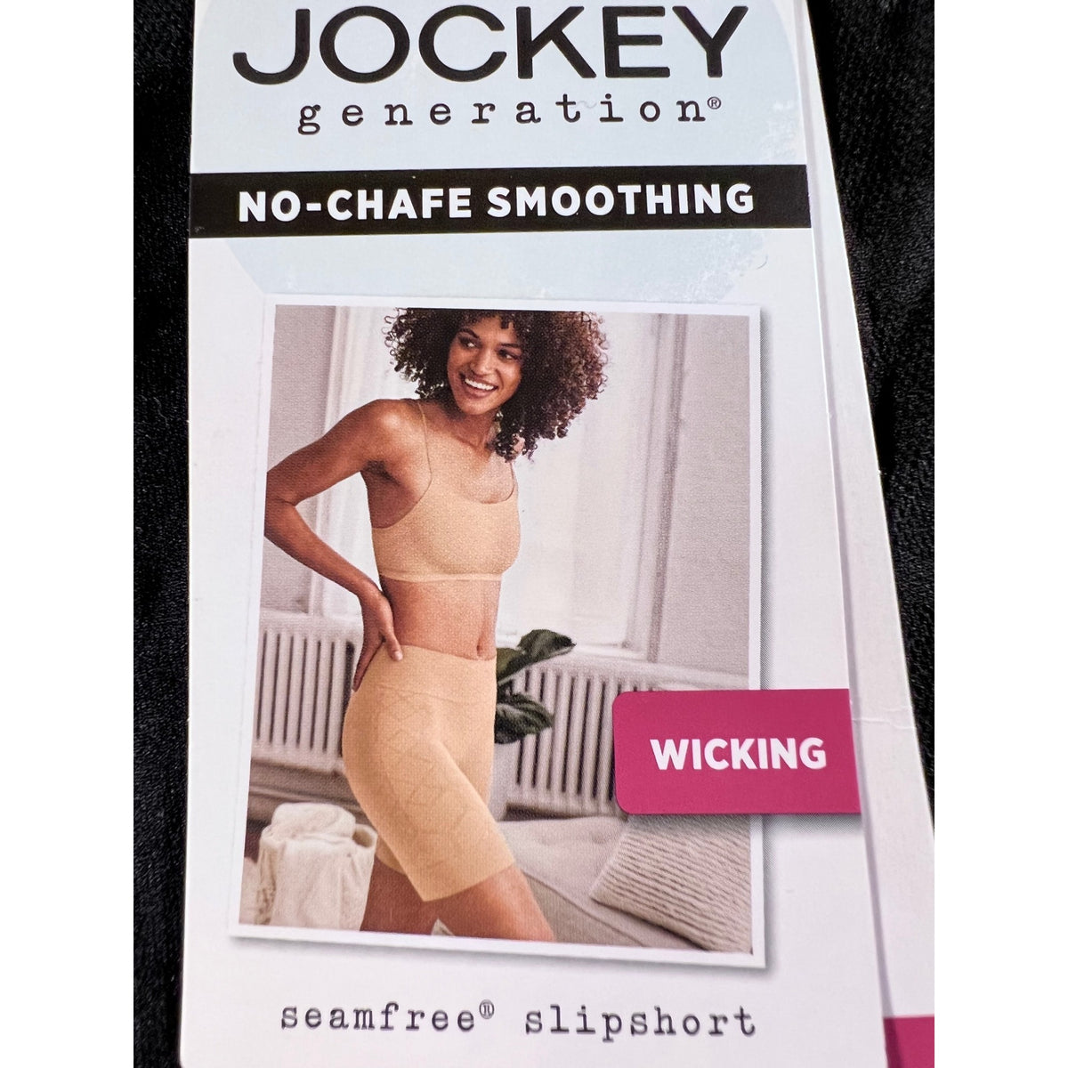 Jockey Generation Women's XXL Black Seam Free Microfiber Half Slip With Wicking & No-Chafe Smoothing Design