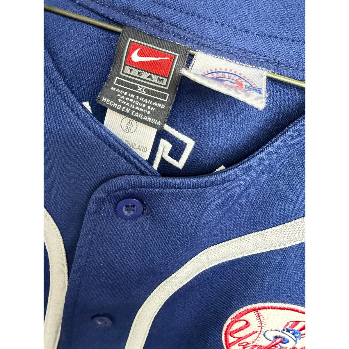 Nike Yankees Derek Jeter #2 Jersey Blue Button-Up MLB Authentic Apparel SZ XL