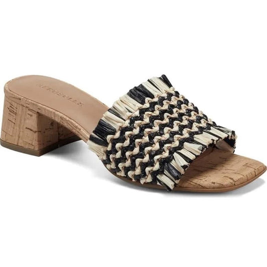Aerosoles Raffia Braided Open-Toe Sandals With Cork Block Heel Size 5 NWOB