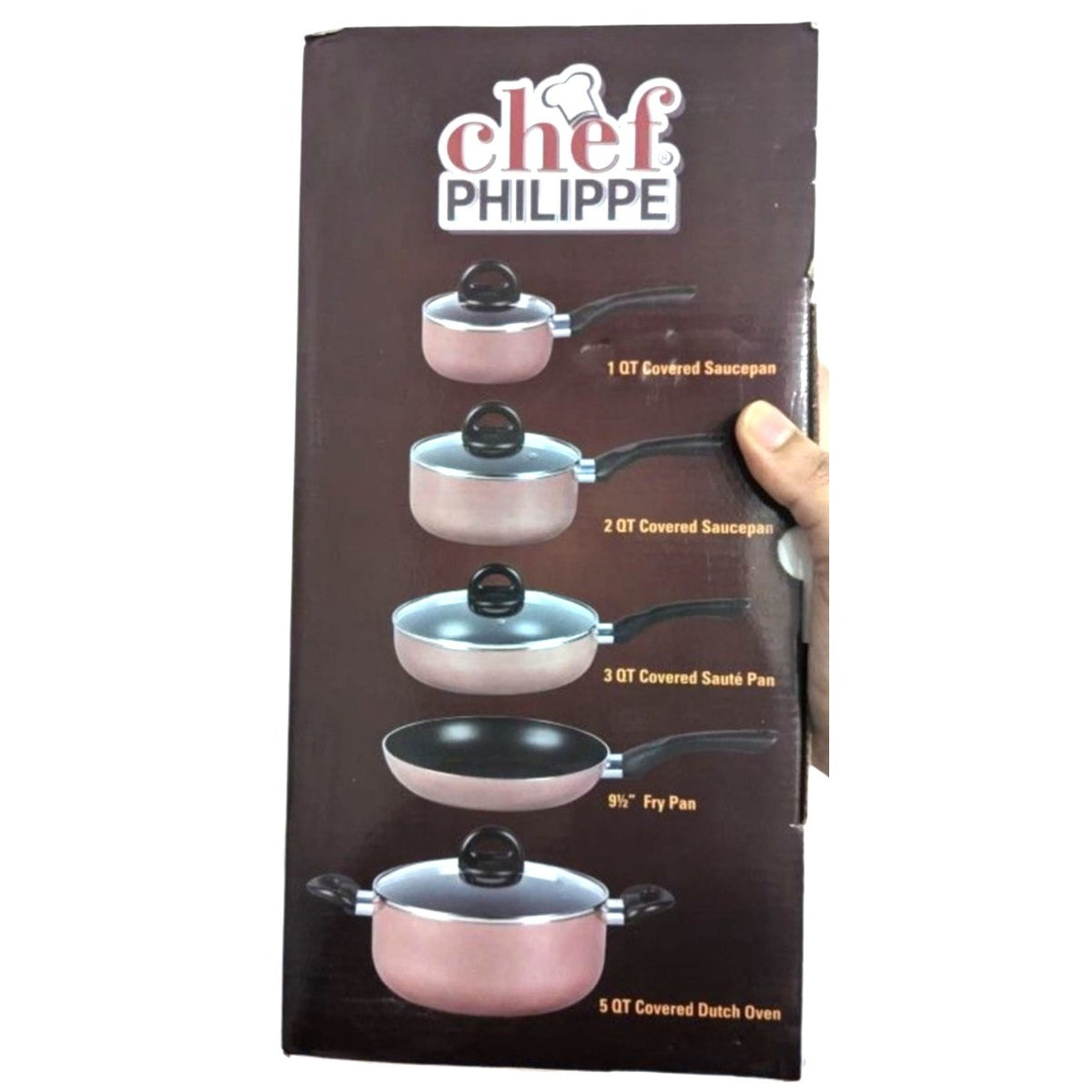 Chef Philippe 9-Piece Non-Stick Aluminum Cookware Set NWOB