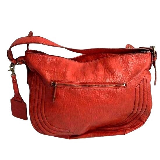 Jessica Simpson Red Shoulder Bag With Cheetah Print Liner