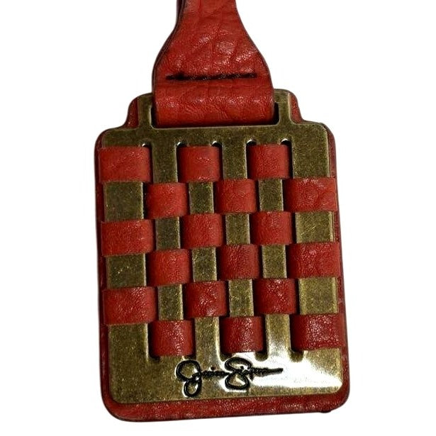 Jessica Simpson Red Shoulder Bag With Cheetah Print Liner