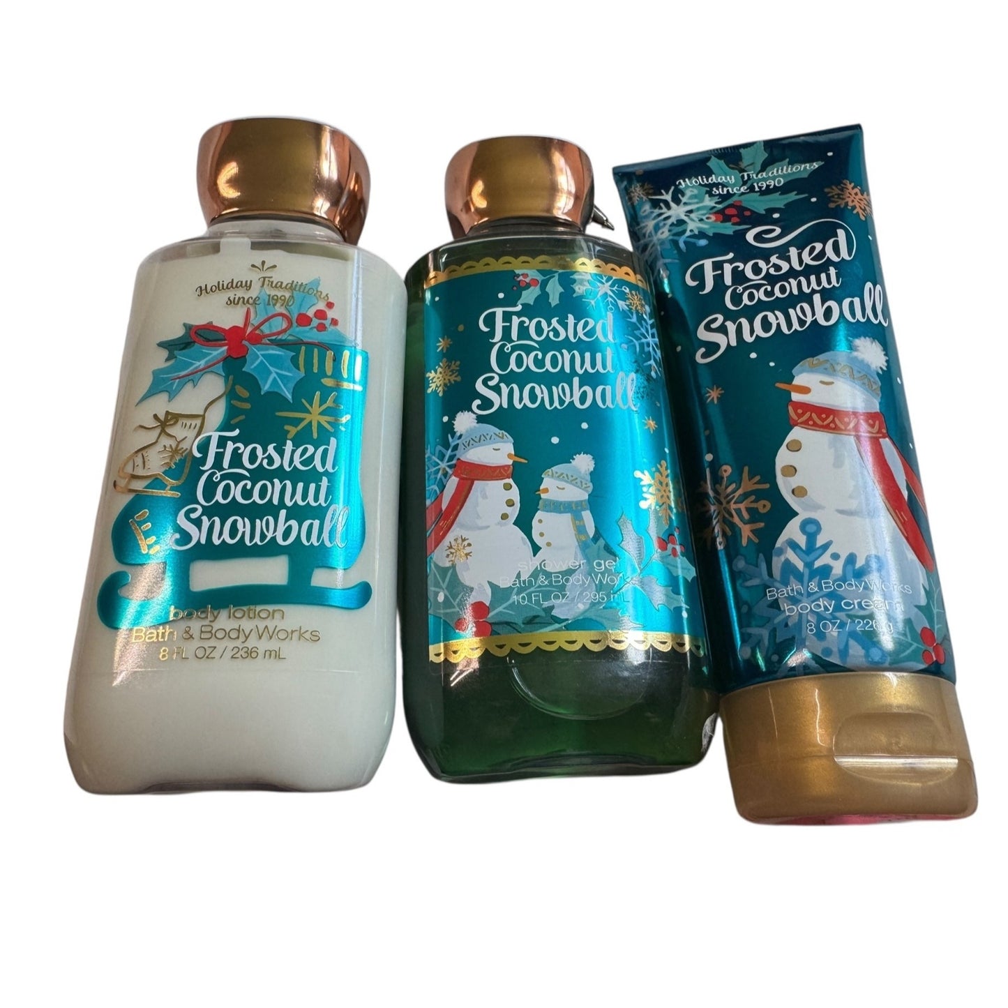 Bath & Body Works 3 Pc Frosted Coconut Snowball Holiday Set